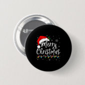 Prettig kerstfeest Rode Kerstman Hoed Rendier Kers Ronde Button 5,7 Cm (Voorkant /achterkant)