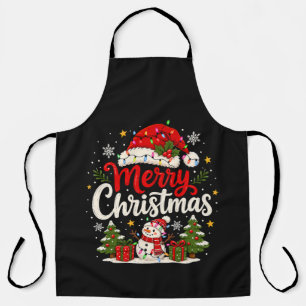Prettig kerstfeest Rode Kerstman Sneeuwman Kerstli Schort
