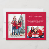 Prettig kerstfeest | Rode moderne fotorooster Feestdagenkaart (Achterkant)