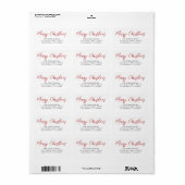 Prettig kerstfeest Rode retouradres sticker (Full Sheet)
