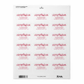 Prettig kerstfeest Rode Script Retouradres Etiket (Full Sheet)