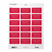 Prettig kerstfeest Rode Script Vakantiedaadres Etiket (Full Sheet)