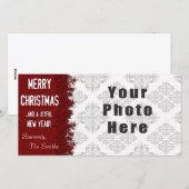 Prettig kerstfeest rode sneeuwvlok feestdagenkaart (Voorkant / Achterkant)