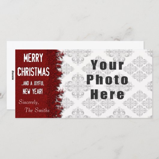 Prettig kerstfeest rode sneeuwvlok feestdagenkaart (Voorkant / Achterkant)