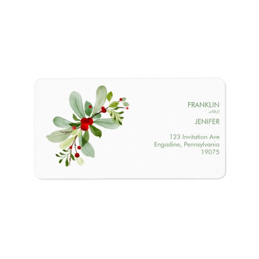 Prettig Kerstfeest | Rode Typografie Etiket (Voorkant)