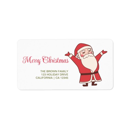 Prettig Kerstfeest | Rode typografie retouradres Etiket (Voorkant)