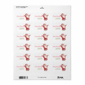 Prettig Kerstfeest | Rode typografie retouradres Etiket (Full Sheet)