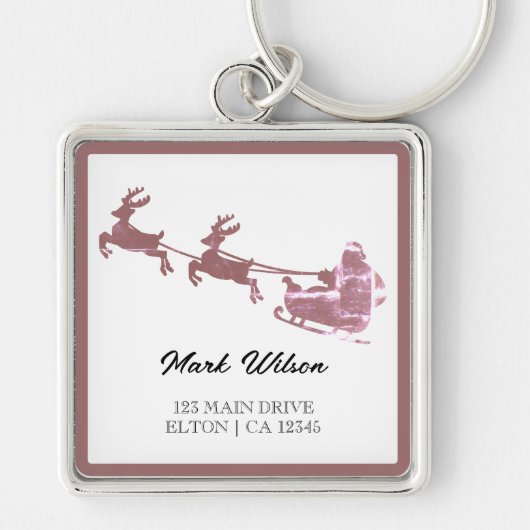 Prettig kerstfeest | Rode typografie Sleutelhanger (Voorkant)