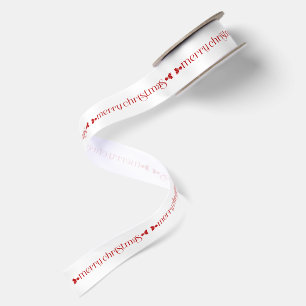 Prettig kerstfeest Rode typografiepatroon Satijnen Lint