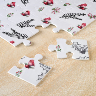 Prettig kerstfeest Rode Vogels Boog  Legpuzzel