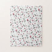 Prettig kerstfeest Rode Vogels Boog  Legpuzzel (Verticaal)