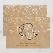 Prettig kerstfeest Rol op nieuwjaar Rustiek plezie Feestdagenkaart (Voorkant / Achterkant)