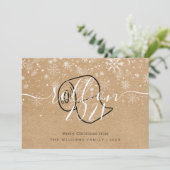 Prettig kerstfeest Rol op nieuwjaar Rustiek plezie Feestdagenkaart (Staand voorkant)