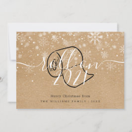 Prettig kerstfeest Rol op nieuwjaar Rustiek plezie Feestdagenkaart