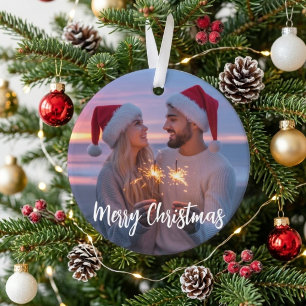 Prettig kerstfeest Romantische vonken-spuwende kop Ornament