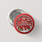 Prettig kerstfeest ronde button 3,2 cm (Voorkant /achterkant)