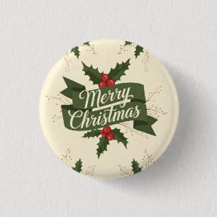 Prettig kerstfeest ronde button 3,2 cm