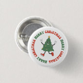 Prettig kerstfeest ronde button 3,2 cm (Voorkant /achterkant)