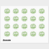 Prettig kerstfeest ronde groene scriptstickers sticker (Vel)