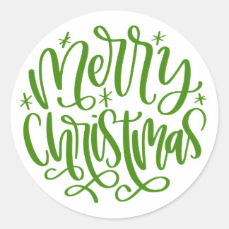 Prettig kerstfeest ronde groene scriptstickers sticker