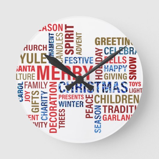 "Prettig kerstfeest" Ronde Klok (Voorkant)