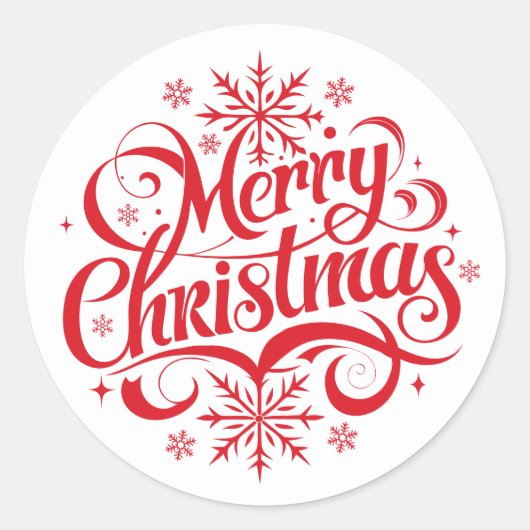 Prettig kerstfeest ronde sticker (Voorkant)