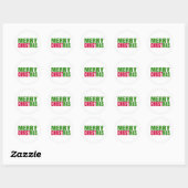 Prettig kerstfeest ronde sticker (Vel)