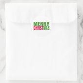 Prettig kerstfeest ronde sticker (Tas)