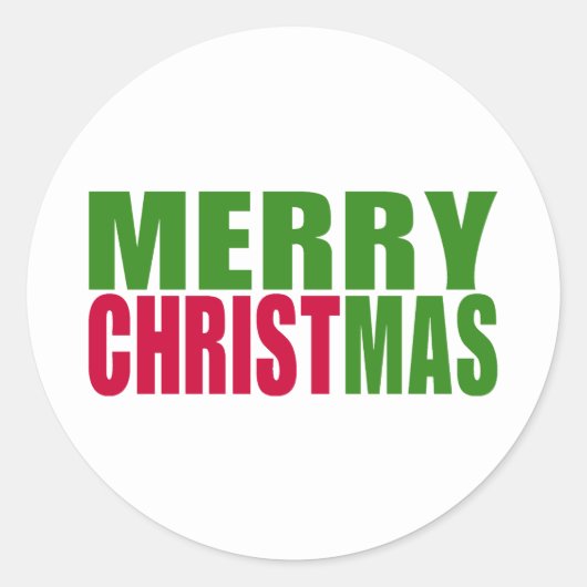 Prettig kerstfeest ronde sticker (Voorkant)