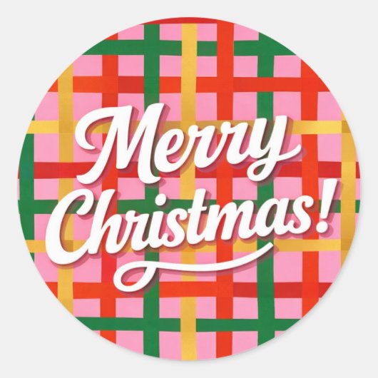 Prettig kerstfeest ronde sticker (Voorkant)