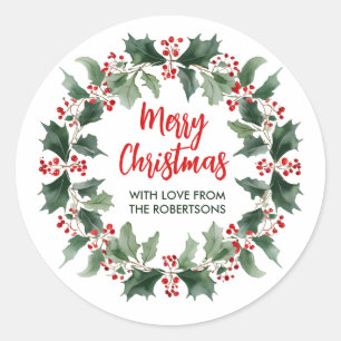 Prettig kerstfeest ronde sticker
