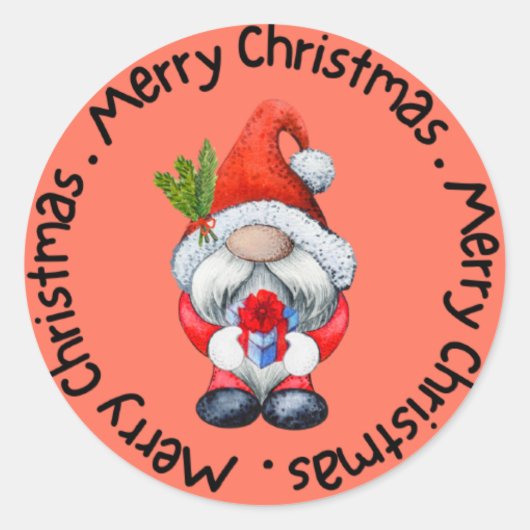 Prettig kerstfeest ronde sticker (Voorkant)