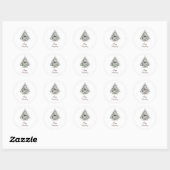 Prettig kerstfeest  ronde sticker (Vel)