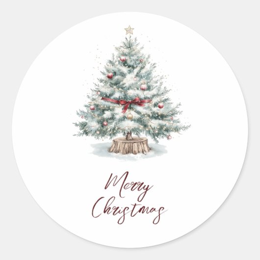 Prettig kerstfeest  ronde sticker (Voorkant)