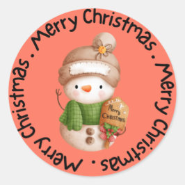 Prettig kerstfeest ronde sticker