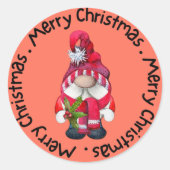 Prettig kerstfeest ronde sticker (Voorkant)