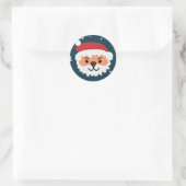 Prettig kerstfeest ronde sticker (Tas)