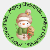Prettig kerstfeest ronde sticker (Voorkant)
