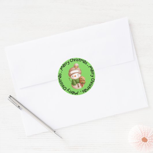 Prettig kerstfeest ronde sticker (Envelop)