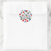 Prettig kerstfeest ronde sticker (Tas)