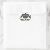 Prettig kerstfeest ronde sticker (Tas)