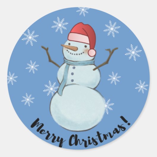 Prettig kerstfeest ronde sticker (Voorkant)