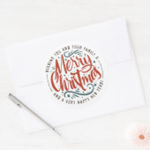 Prettig kerstfeest  ronde sticker (Envelop)