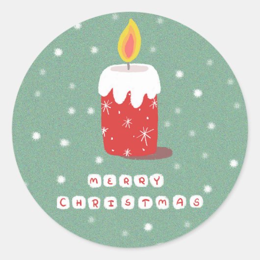 Prettig kerstfeest ronde sticker (Voorkant)