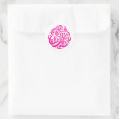 Prettig kerstfeest ronde sticker (Tas)