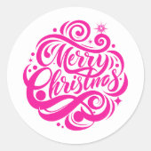 Prettig kerstfeest ronde sticker (Voorkant)