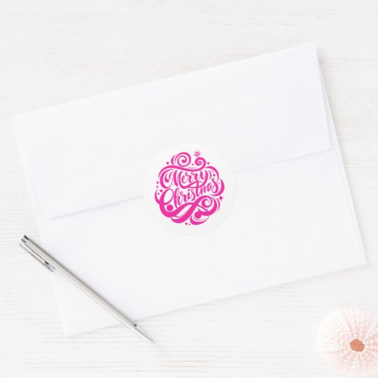 Prettig kerstfeest ronde sticker (Envelop)