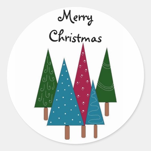 Prettig kerstfeest ronde sticker (Voorkant)