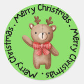 Prettig kerstfeest ronde sticker (Voorkant)