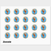 Prettig kerstfeest ronde sticker (Vel)